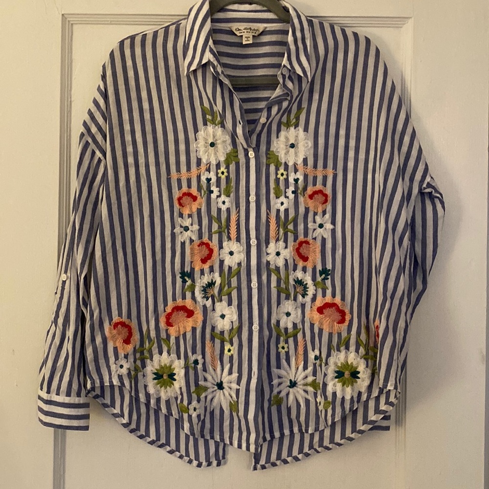 Floral & stripe dress shirt